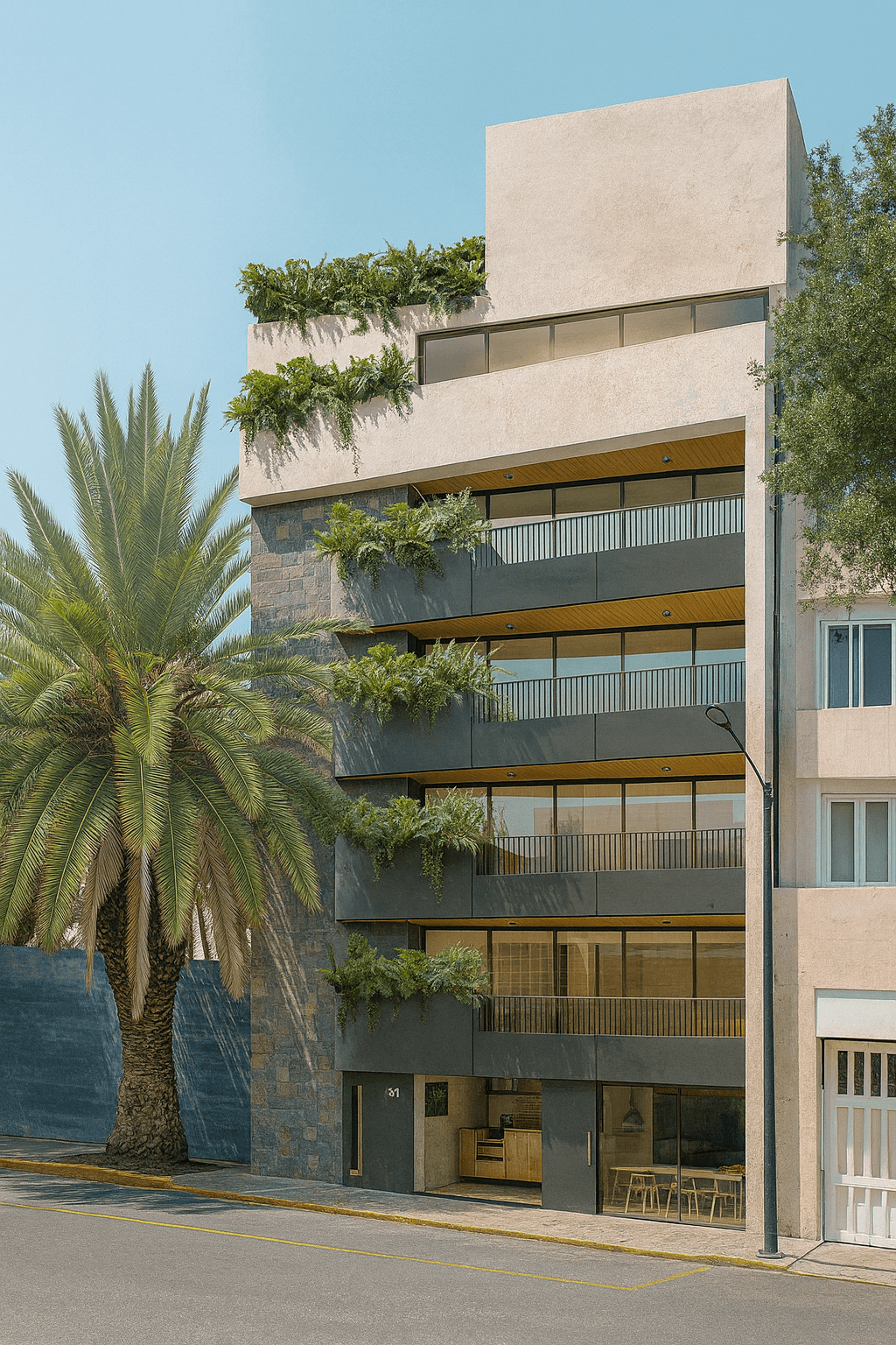 Vista frontal de día